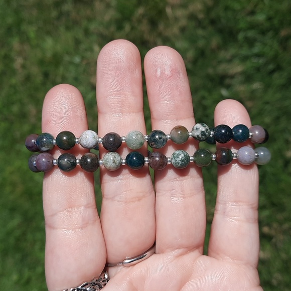 Indian Agate 6mm bracelet (Spacers) - Picture 4 of 5